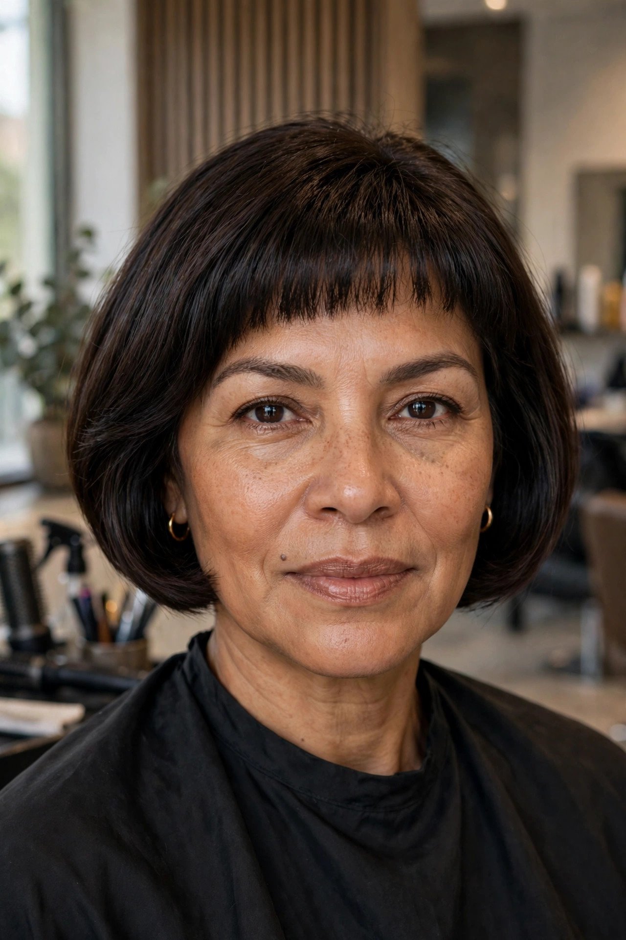 Classic French bob with micro bangs